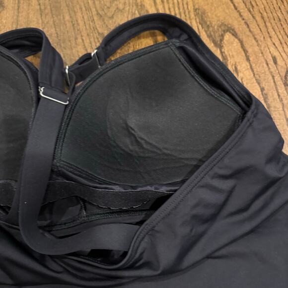 Lands End Womens Solid Black Molded Cup Tankini Swim Suit Top Plus Size 16W - Picture 3 of 7